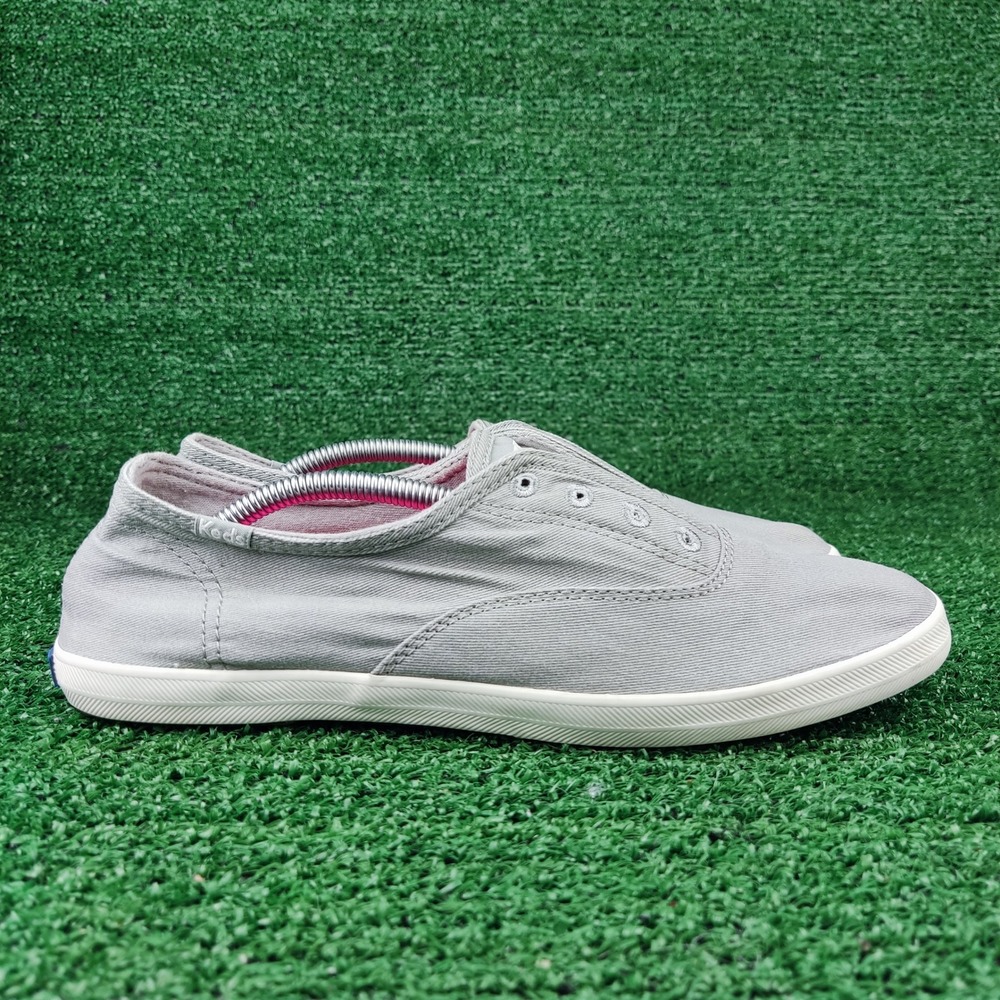 Keds Gray Canvas Slip-On Sneakers